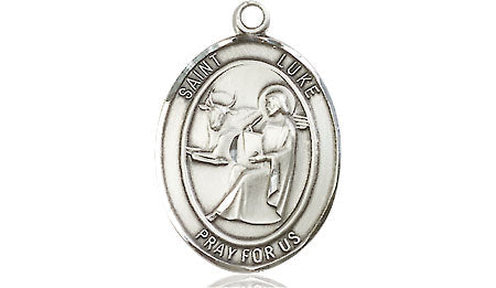 Extel Medium Oval Pewter St. Luke the Apostle Medal, Made in USA