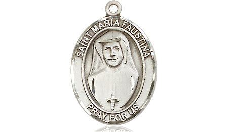 Extel Medium Oval Pewter St. Maria Faustina Medal, Made in USA