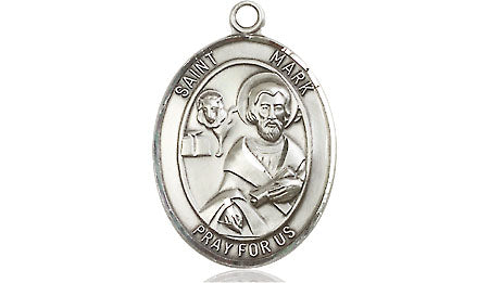 Extel Medium Oval Pewter St. Mark the Evangelist Medal, Made in USA