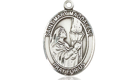 Extel Medium Oval Pewter St. Mary Magdalene Medal, Made in USA