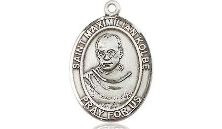 Extel Medium Oval Pewter St. Maximilian Kolbe Medal, Made in USA