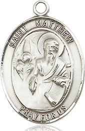 Extel Medium Oval Pewter St. Matthew the Apostle Medal, Made in USA