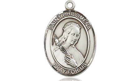 Extel Medium Oval Pewter St. Philomena Medal, Made in USA