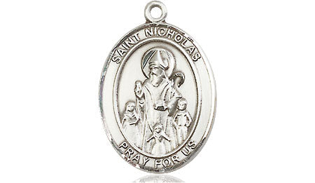 Extel Medium Oval Pewter St. Nicholas Medal, Made in USA