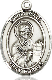 Extel Medium Oval Pewter St. Paul the Apostle Medal, Made in USA