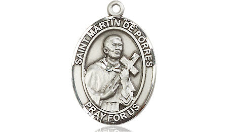 Extel Medium Oval Pewter St. Martin de Porres Medal, Made in USA