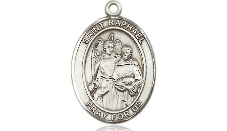 Extel Medium Oval Pewter St. Raphael the Archangel Medal, Made in USA