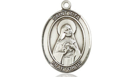 Extel Medium Oval Pewter St. Rita of Cascia Medal, Made in USA