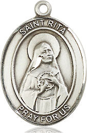 Extel Medium Oval Pewter St. Rita of Cascia Medal, Made in USA