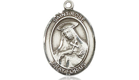 Extel Medium Oval Pewter St. Rose of Lima Medal, Made in USA