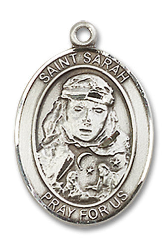 Extel Medium Oval Sterling Silver St. Sarah Medal, Made in USA