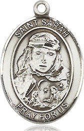 Extel Medium Oval Sterling Silver St. Sarah Medal, Made in USA