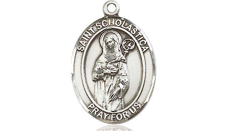 Extel Medium Oval Pewter St. Scholastica Medal, Made in USA