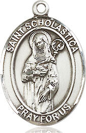 Extel Medium Oval Pewter St. Scholastica Medal, Made in USA