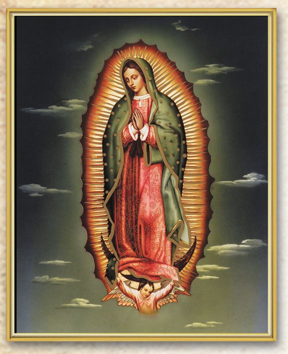 Our Lady of Guadalupe Picture Framed Plaque Wall Art Decor