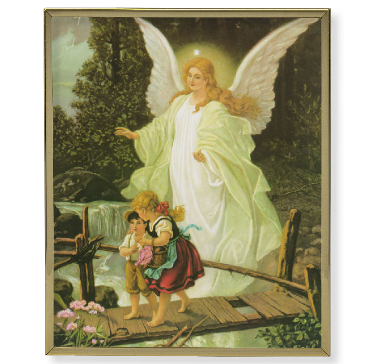 Guardian Angel Picture Framed Plaque Wall Art Decor Medium