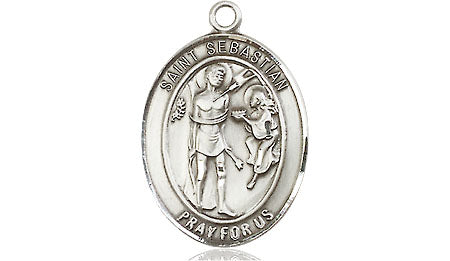 Extel Medium Oval Pewter St. Sebastian Medal, Made in USA