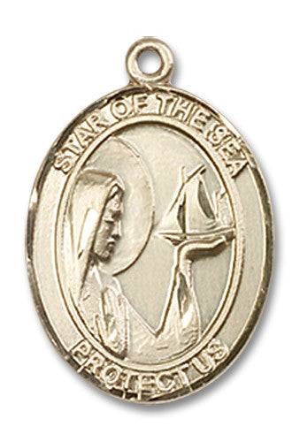 Extel Medium Oval 14kt Gold Filled Our Lady Star of the Sea Medal