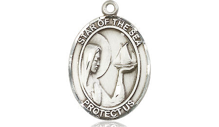 Extel Medium Oval Pewter Our Lady Star of the Sea Medal