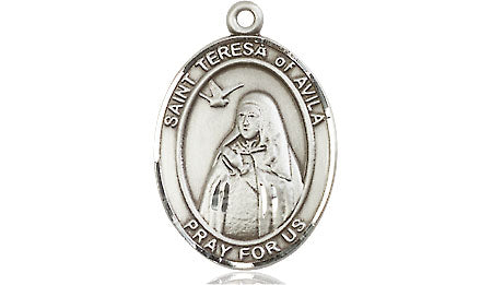 Extel Medium Oval Pewter St. Teresa of Avila Medal, Made in USA