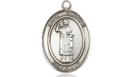 Extel Medium Oval Pewter St. Stephen the Martyr Medal, Made in USA