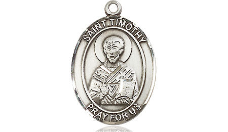 Extel Medium Oval Pewter St. Timothy Medal, Made in USA