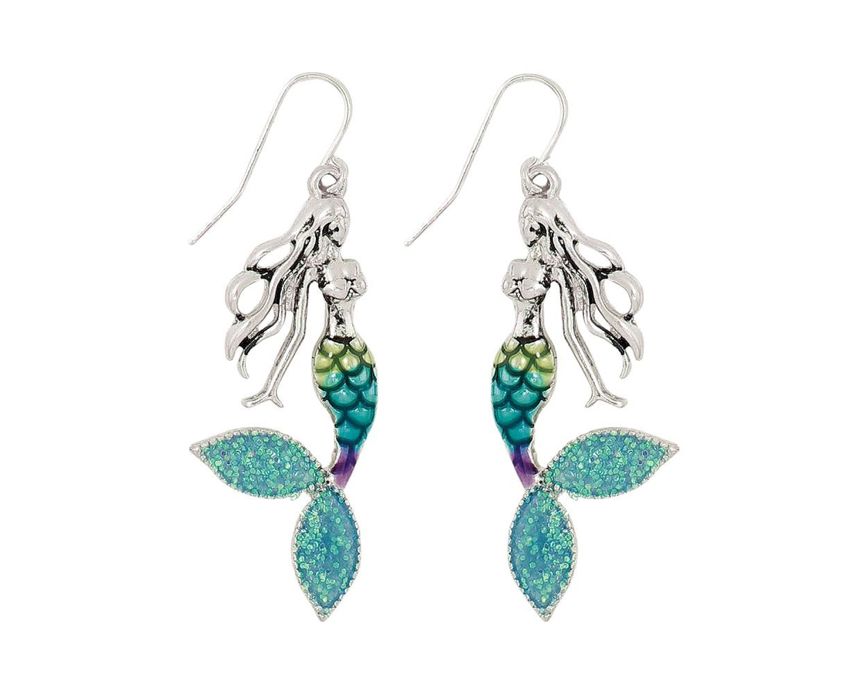 Periwinkle Sparkling Blue Mermaids Earrings