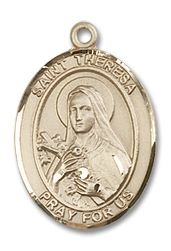 Extel Medium Oval 14kt Gold Filled St. Theresa Medal, Made in USA