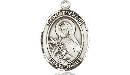 Extel Medium Oval Pewter St. Theresa Medal, Made in USA