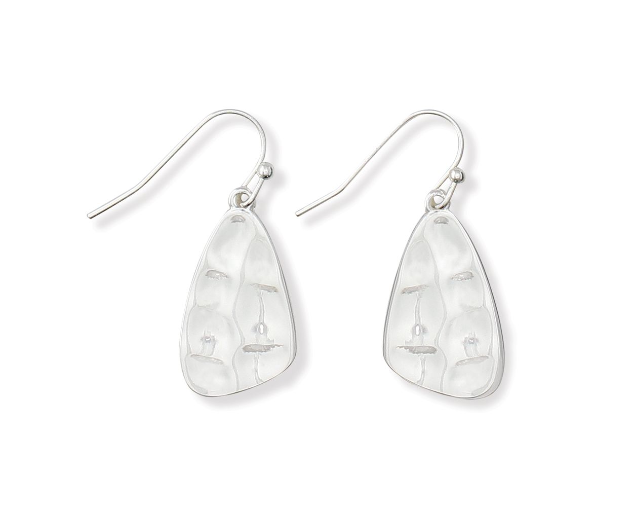 Periwinkle Sterling-Look Hammered Drops Earrings