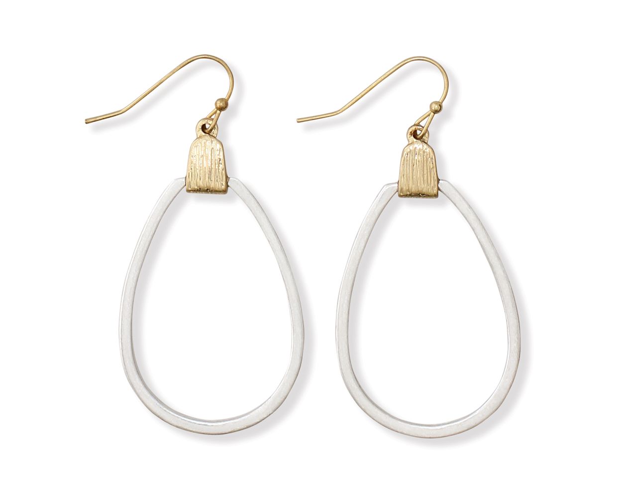 Periwinkle Two-Tone Textured Teardrops Earrings