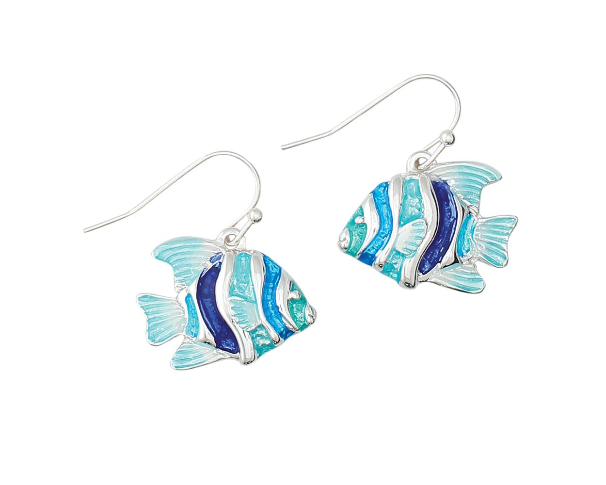 Periwinkle Shades Of Blue Enamel Earrings