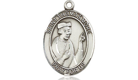 Extel Medium Oval Pewter St. Thomas More Medal, Made in USA