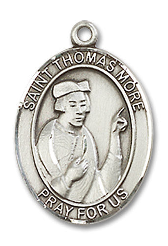 Extel Medium Oval Sterling Silver St. Thomas More Medal, Made in USA