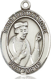 Extel Medium Oval Sterling Silver St. Thomas More Medal, Made in USA