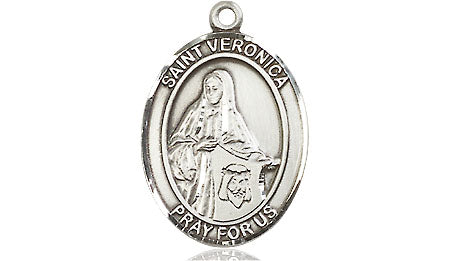 Extel Medium Oval Pewter St. Veronica Medal, Made in USA