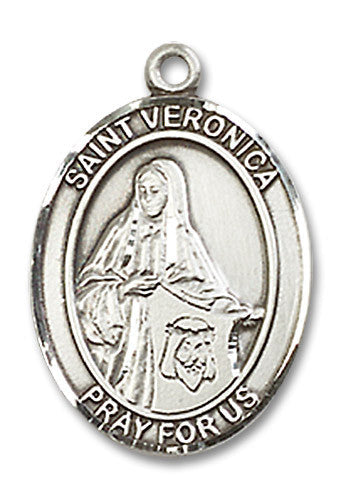 Extel Medium Oval Sterling Silver St. Veronica Medal, Made in USA