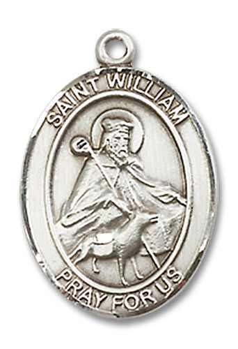 Extel Medium Oval Sterling Silver St. William of Rochester Medal, Made in USA