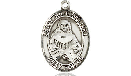 Extel Medium Oval Pewter St. Julie Billiart Medal, Made in USA