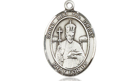 Extel Medium Oval Pewter St. Leo the Great Medal, Made in USA