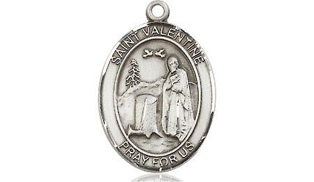 Extel Medium Oval Pewter St. Valentine of Rome Medal, Made in USA