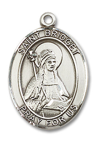 Extel Medium Oval Sterling Silver St. Bridget of Sweden Medal, Made in USA