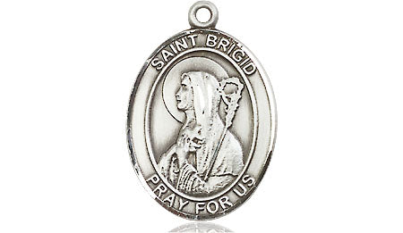 Extel Medium Oval Pewter St. Brigid of Ireland Medal, Made in USA