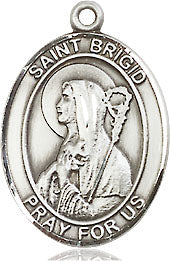 Extel Medium Oval Pewter St. Brigid of Ireland Medal, Made in USA