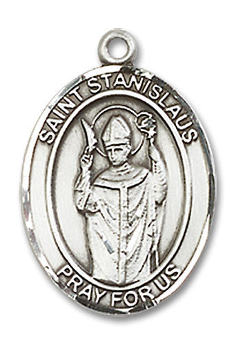 Extel Medium Oval Sterling Silver St. Stanislaus Medal, Made in USA