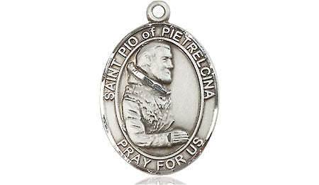 Extel Medium Oval Pewter St. Pio of Pietrelcina Medal, Made in USA