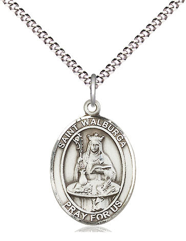 Extel Medium Oval Pewter St. Walburga Pendant with 18" chain, Made in USA