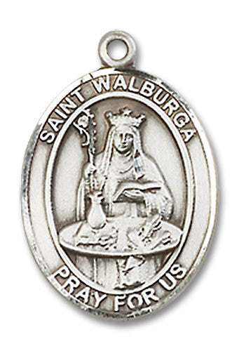 Extel Medium Oval Sterling Silver St. Walburga Medal, Made in USA