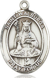 Extel Medium Oval Sterling Silver St. Walburga Medal, Made in USA