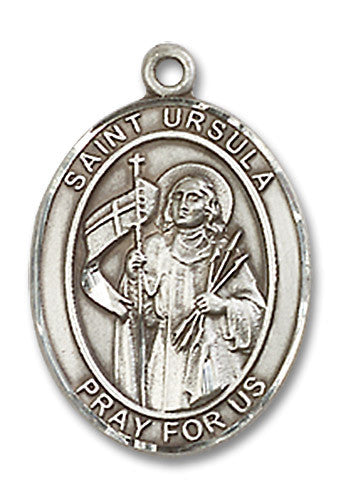 Extel Medium Oval Sterling Silver St. Ursula Medal, Made in USA